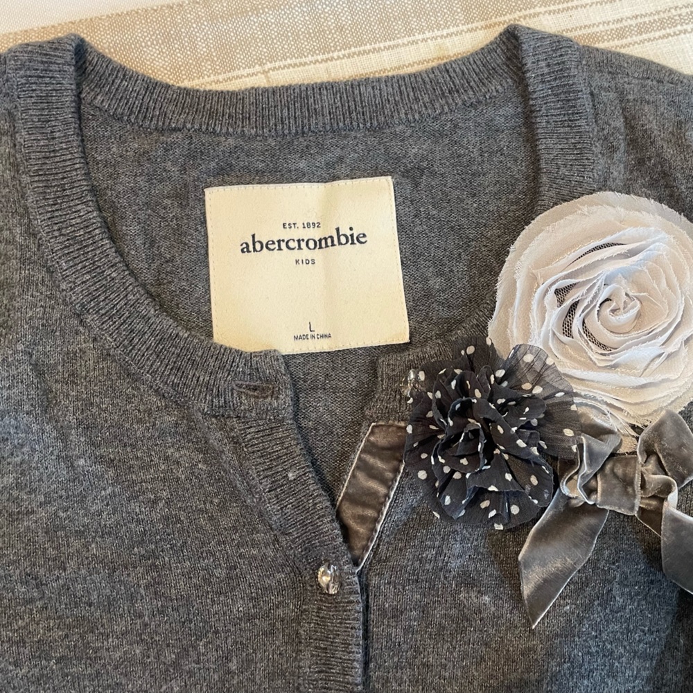 Grey abercrombie kids sweater